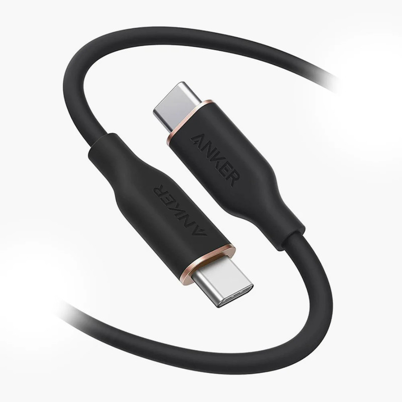 Anker PowerLine III Flow USB-C to USB-C 100W 1.8m Cable - Midnight Black - شاحن